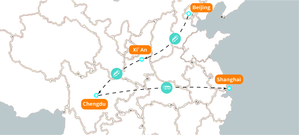 China Classic & Panda Tour Map